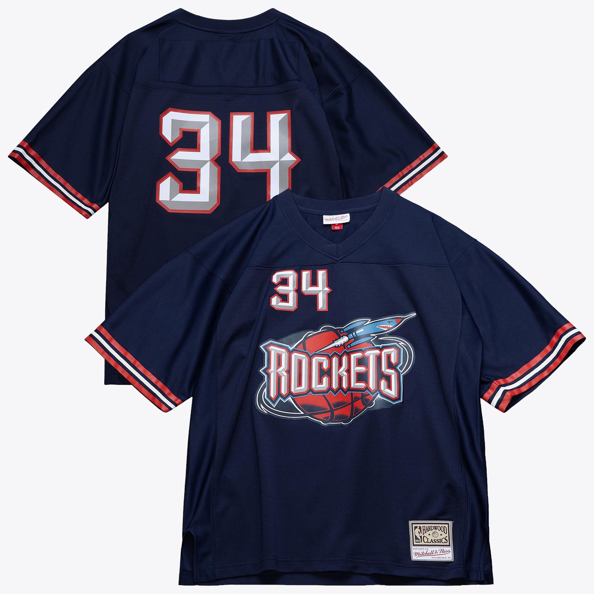 Maillot Fashion Audible Houston Rockets Mitchell & Ness Hakeem Olajuwon – Bleu - Homme Taille: S