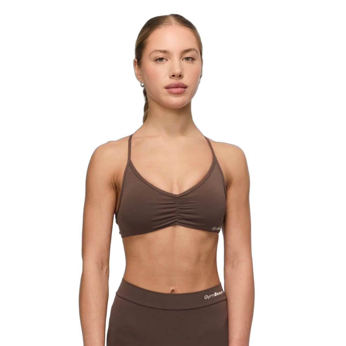 Reggiseno sportivo donna Fierce con spalline incrociate Mocha 1 St