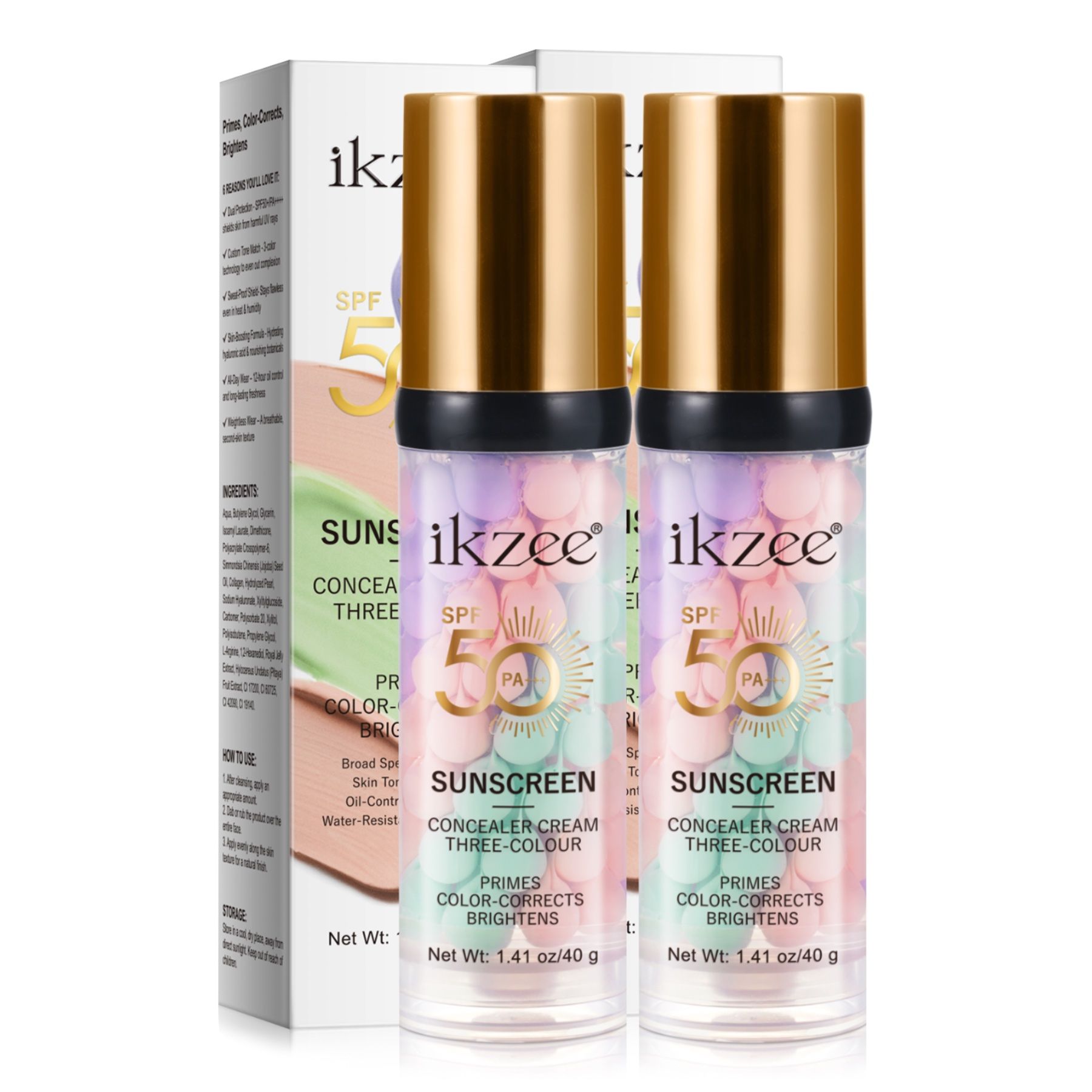 ALIVER Fondotinta e Correttore 3-in-1 con Protezione Solare SPF 50 PA+