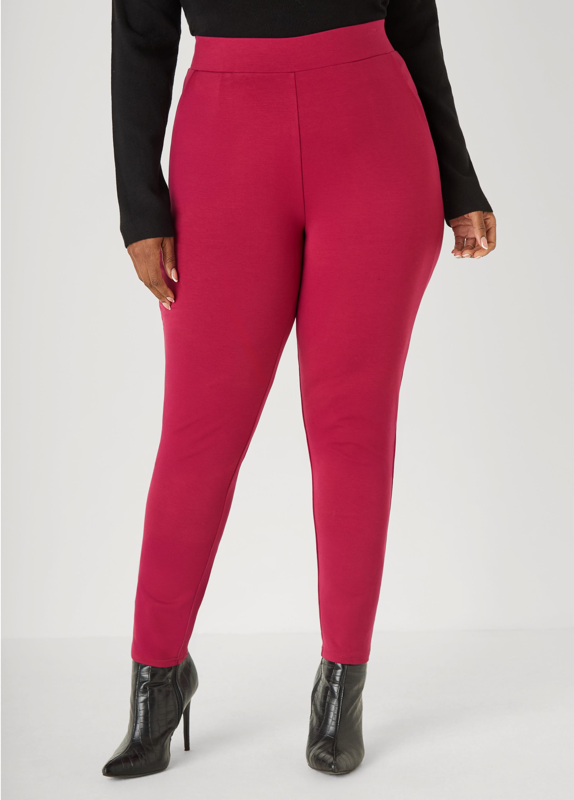 Plus Size Ponte High Rise Leggings - Ashley Stewart