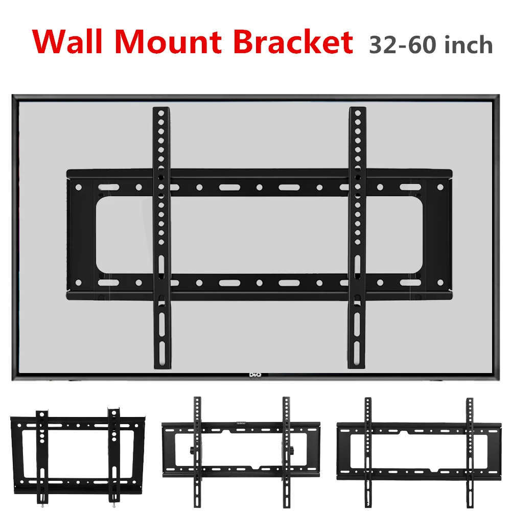 32-60 Zoll TV-Wandhalterung, universelle TV-Halterung, Monitorhalterung, verstellbarer Low-Profile-Flachbild-TV-Rahmen für LCD-LED-Monitor
