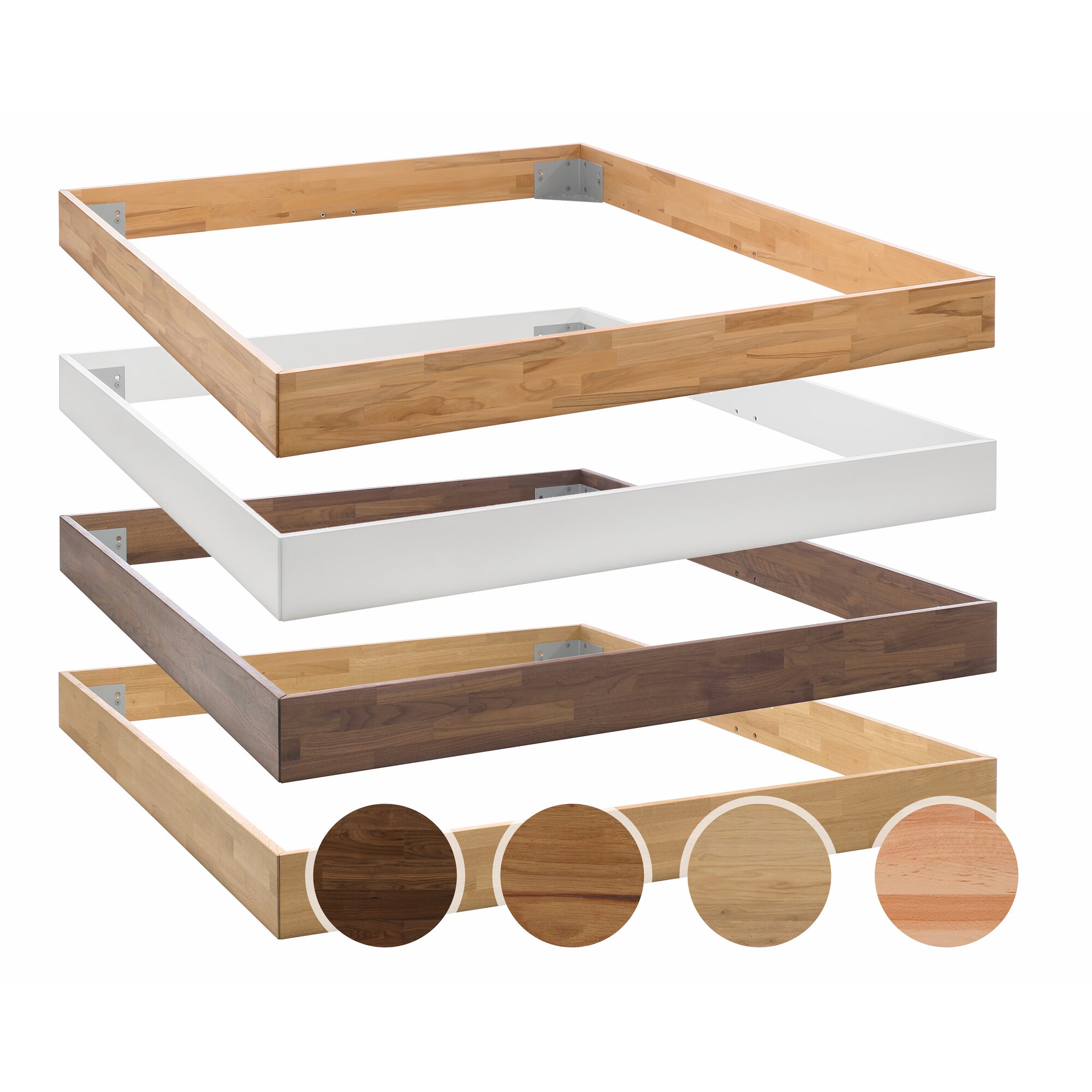 Hasena Moderno Massivholz Bettrahmen Trento 16 100x200 cm / Eiche bright, geölt
