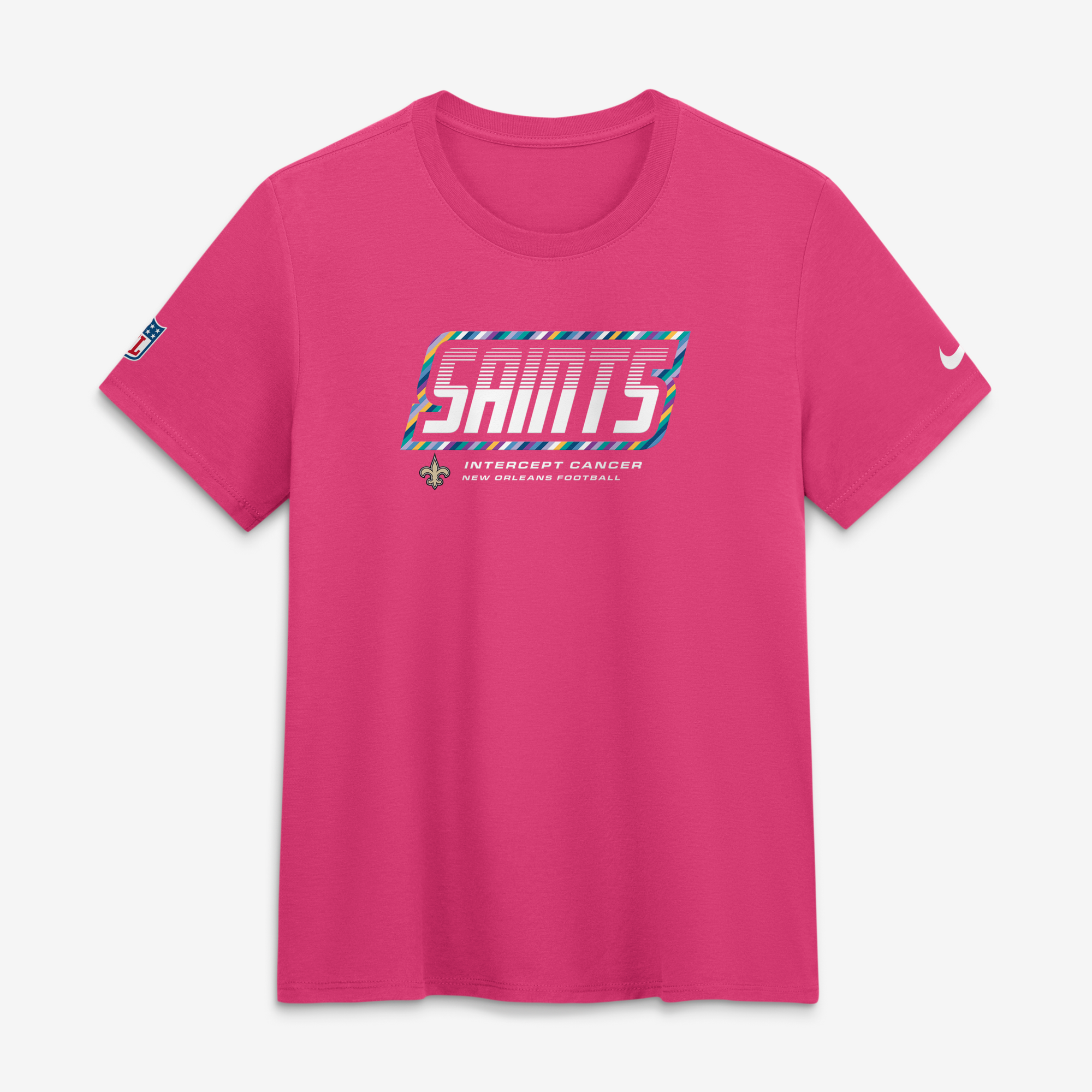 Nike Damen-T-Shirt in Pink, New Orleans Saints 2026 NFL Crucial Catch, Tri-Blend Dri-FIT-Material