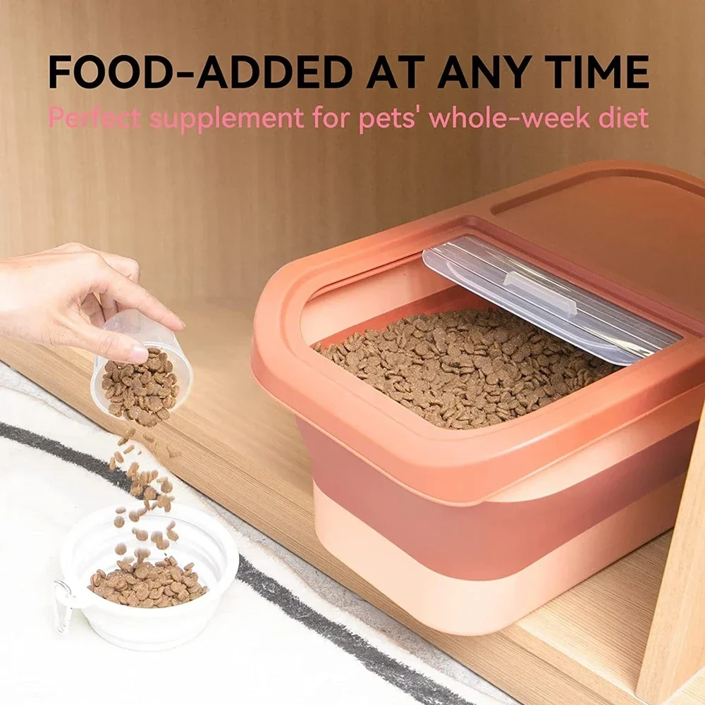Conteneur pliable pour aliments pour animaux de compagnie avec couvercles hermétiques, grande capacité de 13 lb, conteneur de stockage d'aliments pour chiens, conteneurs hermétiques pour aliments pour