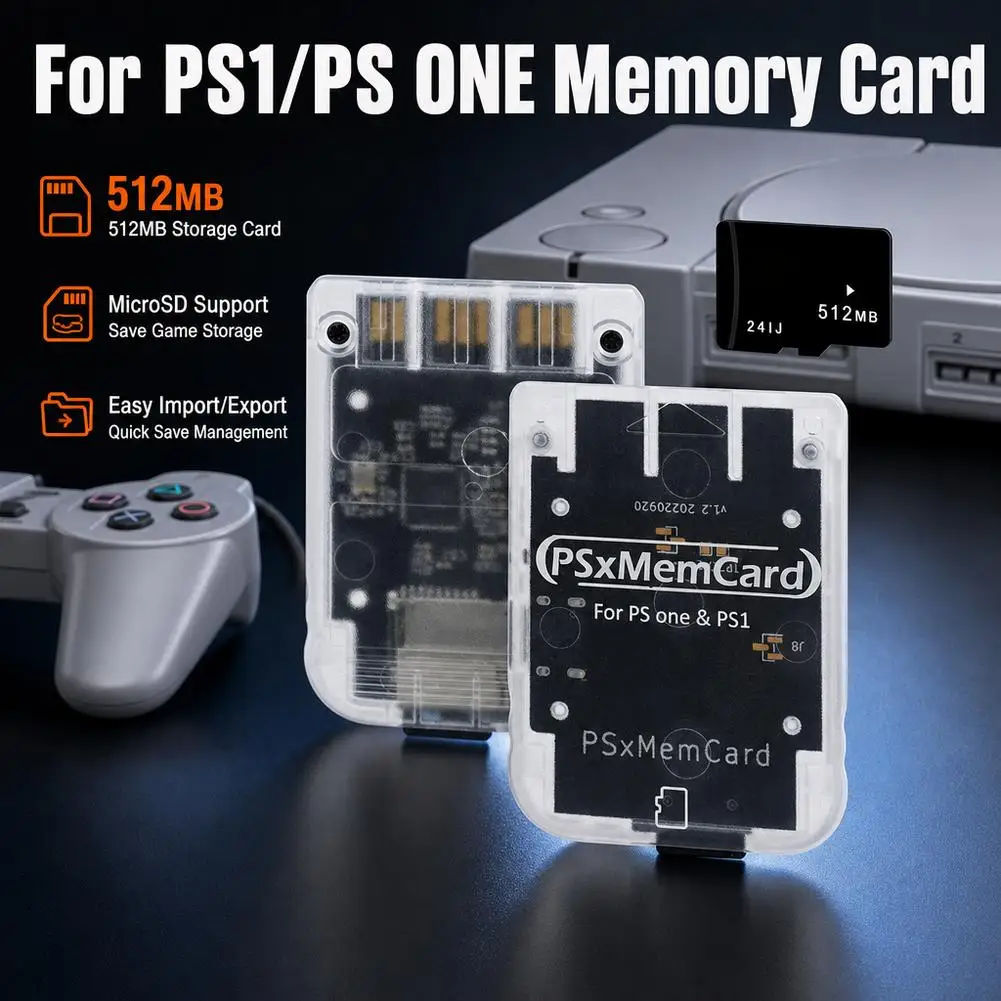 Bitfunx Three Colors PSxMemCard Gen2 Sd2psXtd With MicroSD Card For PlayStation1 PS One Playstation2 Game Consoles