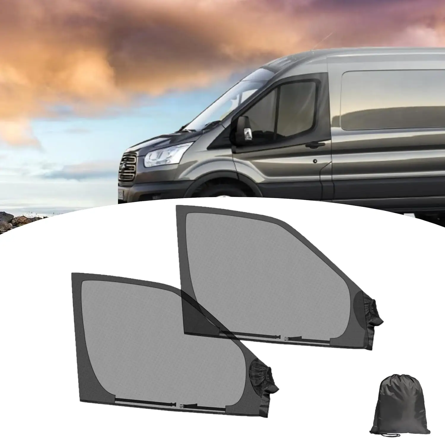 Caravan 106*74cm Moskitonetz-Fenstergitter Sonnenschutz UV-Schutz Vorhang Magnetisches Fliegengitter für Haustüren Universelles Fenstergitter