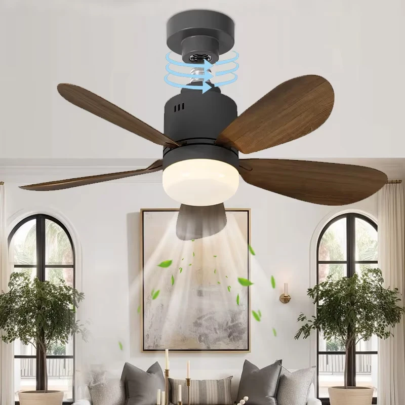 E27-Fassung Deckenventilator mit Beleuchtung, Abnehmbar, Fernbedienung, Deckenventilator mit Licht für Wohnzimmer und Schlafzimmer