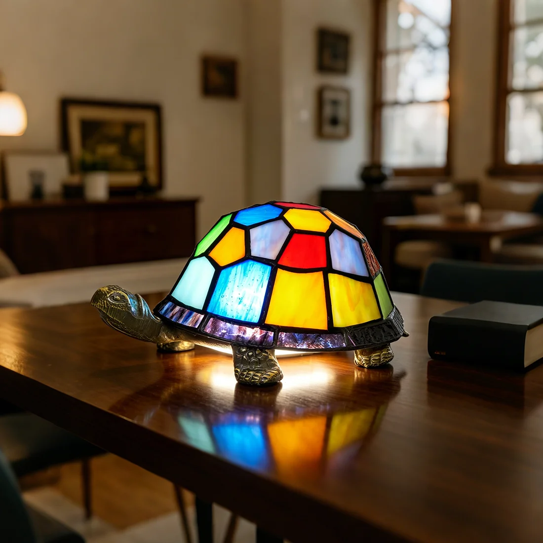 Schildkröten-Nachtlicht, Geschenke mit Meeresschildkröten-Motiv, Niedliche Buntglas-Tier-Schreibtischlampen, Kinderzimmer-Deko, Geschenk für Kinder, Geburtstage
