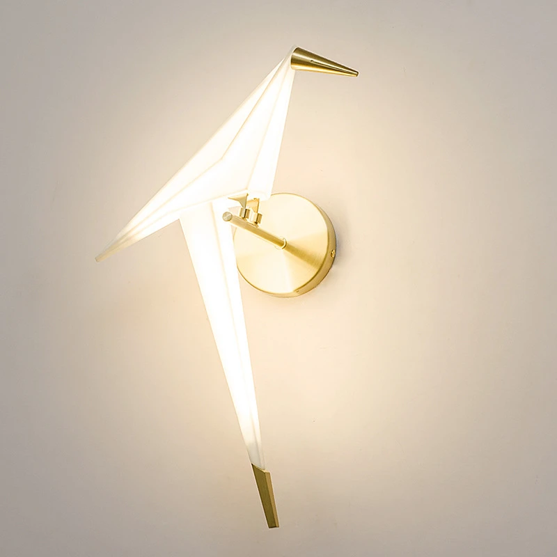 Nordic Gang Vogel Lampe Neben Wand Lampe Led Home Deco Wand + lampen Papier Kran Wand Leuchte Loft Wohnzimmer design Wandlampen