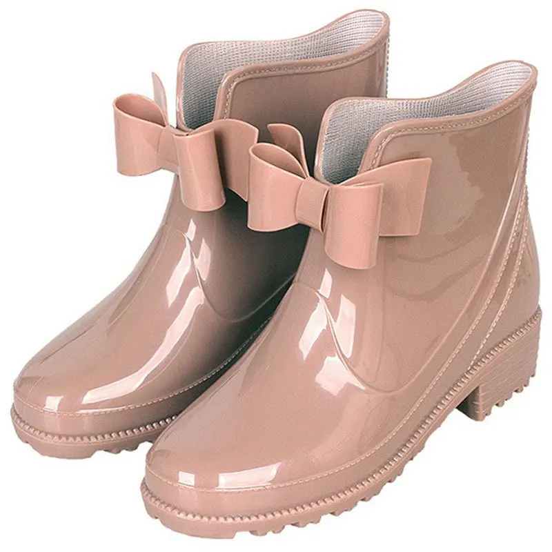 Comemore Regenstiefel, wasserdicht, runde Zehenpartie, PVC, zum Überziehen, niedriger Absatz, modisch, rutschfest, Damenschuhe, Damen-Chelsea-Stiefeletten, Größe 41.