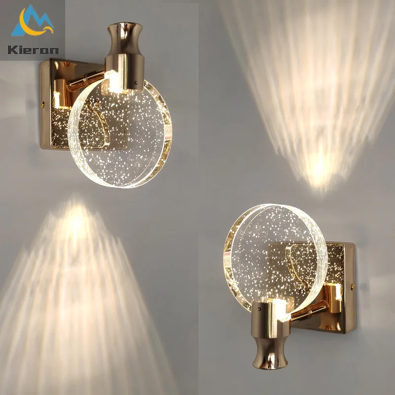 Einfache Schlafzimmer Wohnzimmer Kristall LED Wand Lampe Spiegel Front Lampe Bad Make-Up Lampe Wand Licht Wohnkultur Lichter Spiegel lampe