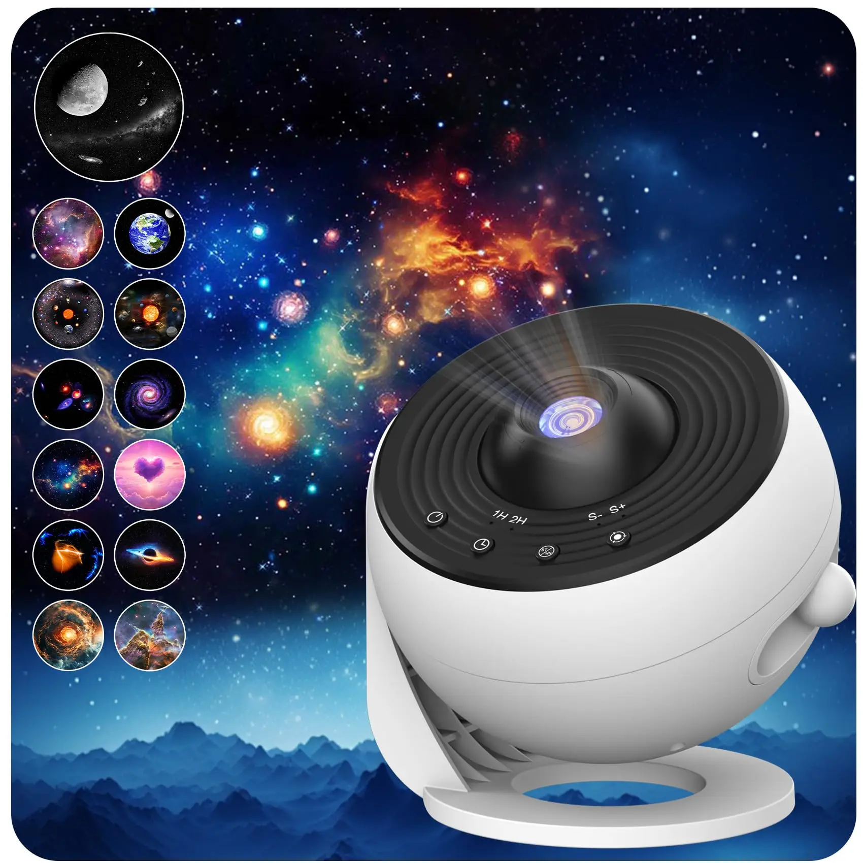 Galaxy Projektor Nachtlicht Sternenhimmel Projektor 360° ° Drehen Sie Planetariumslampe für Kinderzimmer, Valentinstagsgeschenk, Hochzeitsdeko