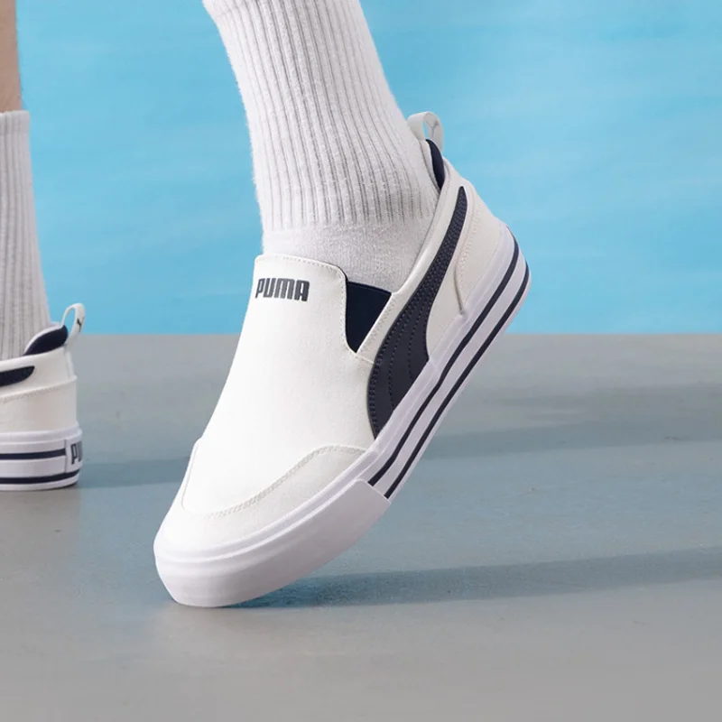 PUMA Court Classic Vulcanized Slip-On Sneakers Unisex Sommer Canvas Casual Weiße Schuhe 400216-01