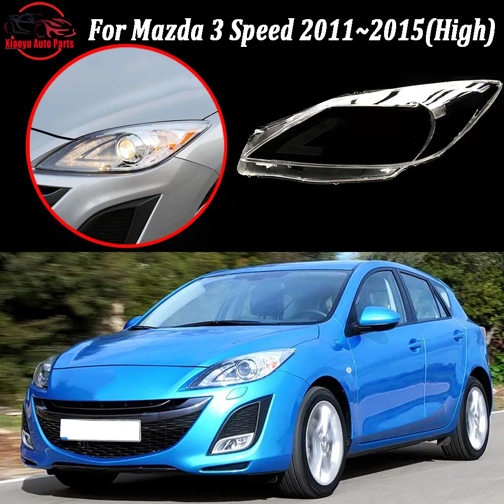 Für Mazda 2011 2012 2013--2015 3-Gang (Hochkonfiguration) Scheinwerferabdeckung Transparenter Lampenschirm Lampenschirm Scheinwerfergehäuse