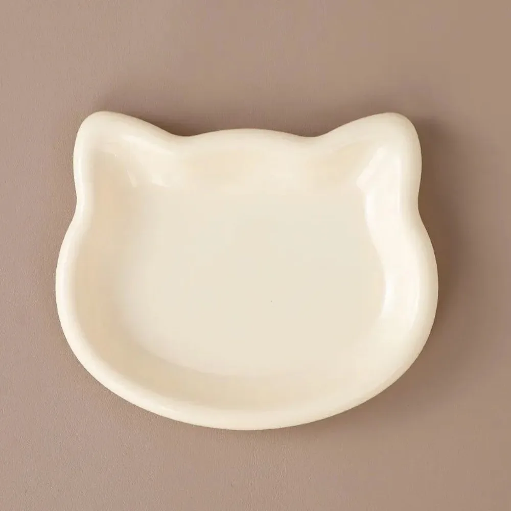 Nette Katze Form Katze Schüssel Rutschfeste Kunststoff Katzenfutter Schüssel Anti-Fall Flip Tiernahrung Schüssel Haustier Fütterung