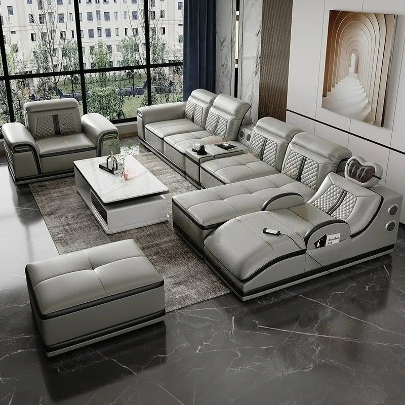 Luxuriöse Minimalistische Sofas Moderne Leder-Ecksofas Designer-Sofas Massage-Faulenzersofas Günstige Möbel Wohnzimmermöbel