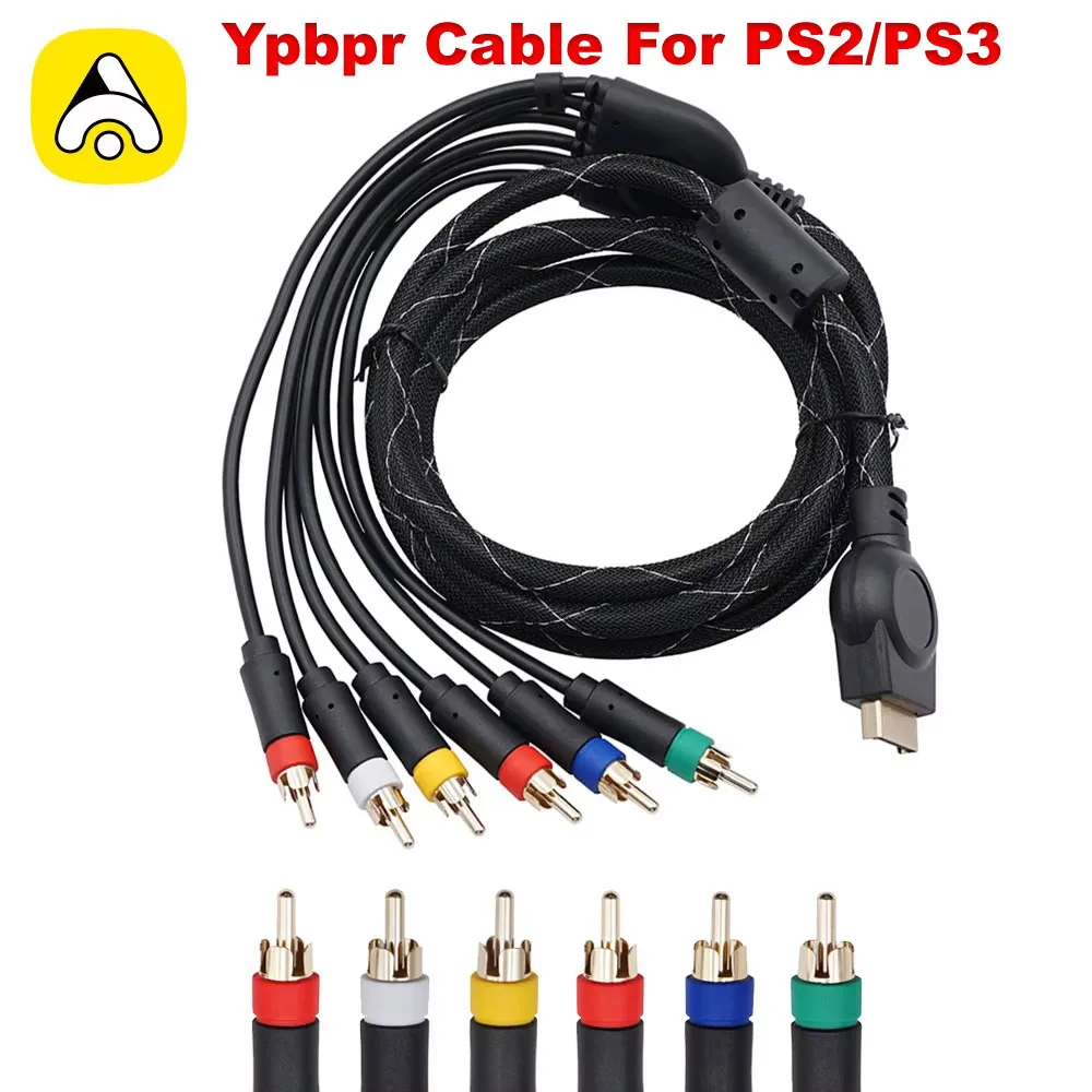 Hochauflösendes 1,8 m langes Ypbpr-Kabel für PS3, PS2-Komponentenkabel, Audio-Video-Kabel für Sony Playstation PS2, PS3