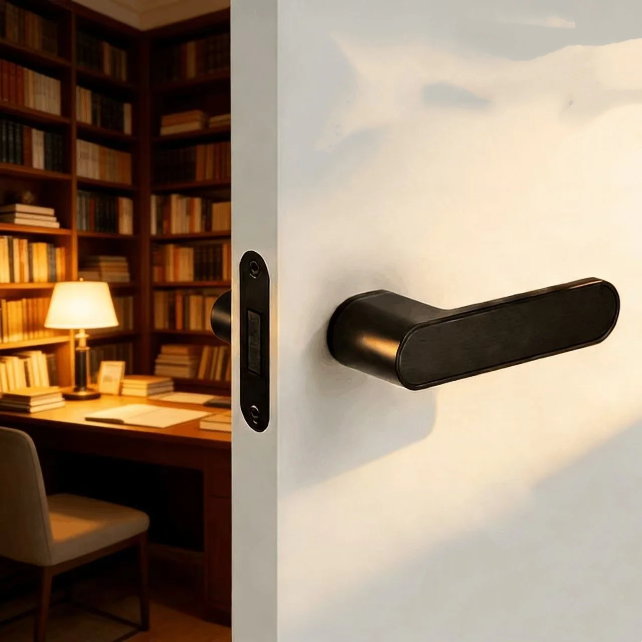 Türgriff-Schloss aus Zinklegierung, Exquisiter Eleganter Schlafzimmer-Türknauf, Minimalistisches Geräuschloses Innentür-Schloss-Set, Türbeschläge