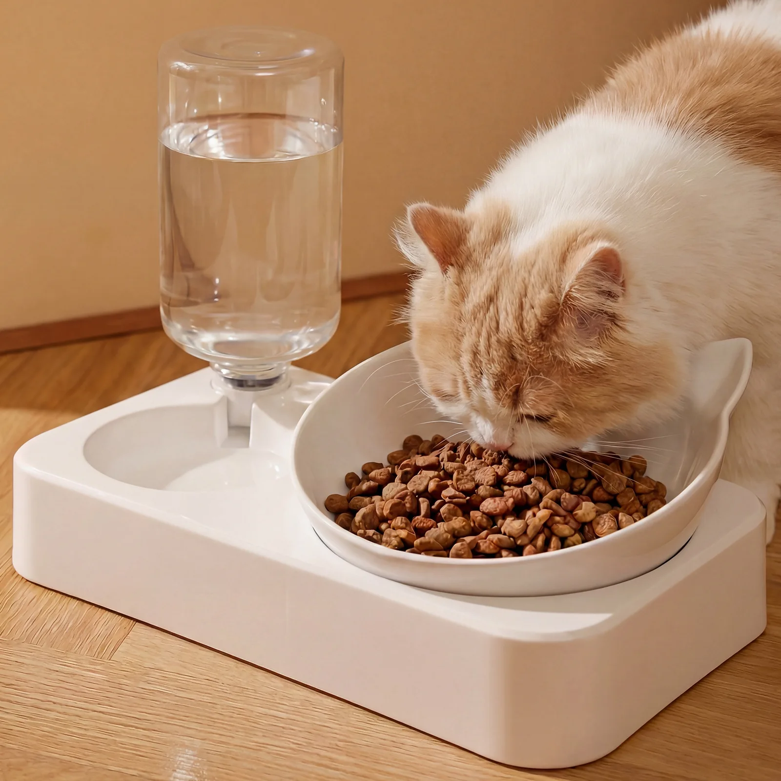 Automatischer Wasserspender für Haustiere, Futter- und Wasserschüssel für Katzen und Hunde, 2-in-1 Automatischer Wasserspender für Katzen und Hunde, Katzenschüssel-Zubehör