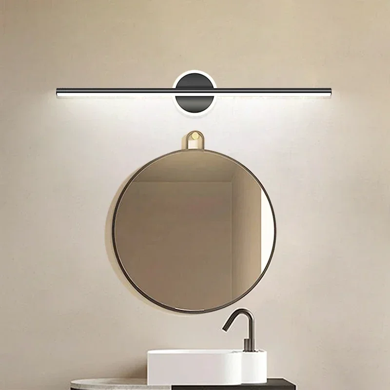 Moderne LED Spiegel Lampe 40/55 cm Wand Licht Badezimmer Wc Schwarz Gold Lange Streifen Leuchte Wohnkultur Led beleuchtung Lampen Glanz