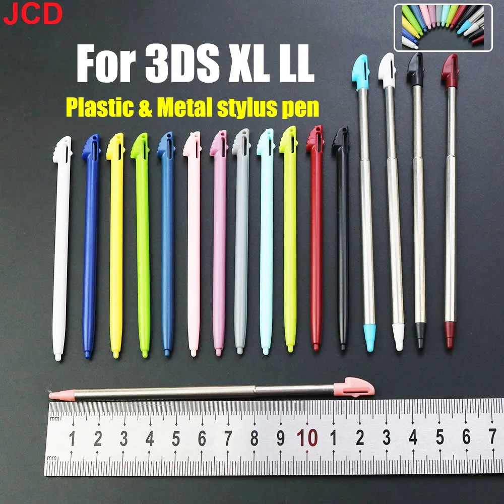 Jcd 1 stücke mehrfarbiger Kunststoff/Metall-Touchscreen-Stift Stift Videospiele steuern Touch-Stift für 3ds xl ll Spiel zubehör