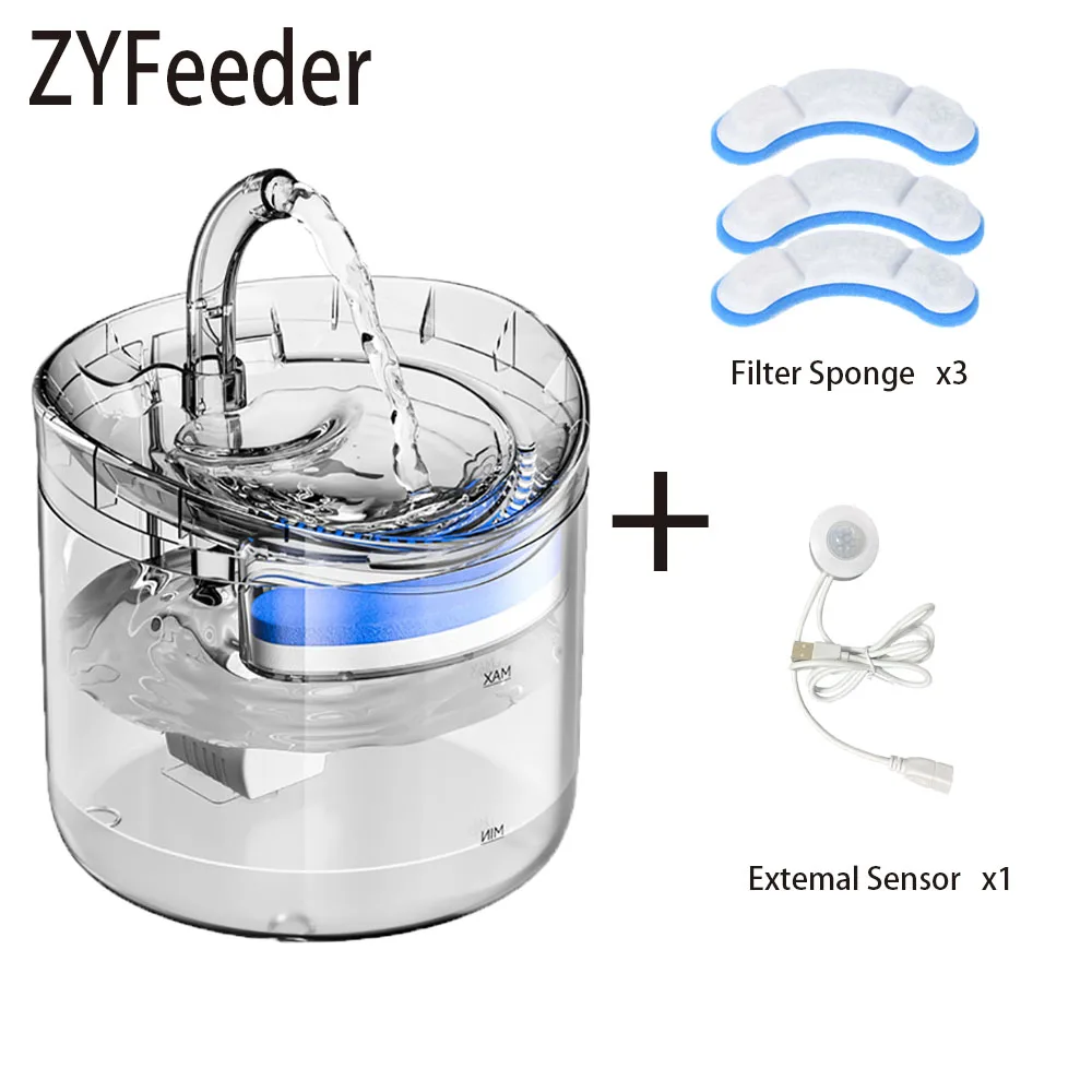 Katze Wasser Feeder Automatisierung Sensor Wasserhahn Brunnen Lebensmittel Grade Transparent Kunststoff Hund Wasser Dispenser Für Katze Haustier Sensor Trinker