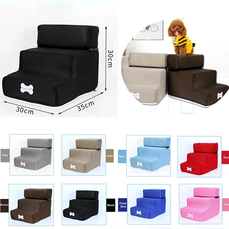 Hot Dog House Hundetreppe Haustier 2/3 Stufen Treppe für kleine Hunde Katze Haustierrampe Leiter Anti-Rutsch abnehmbare Hunde Bett Treppe Heimtierbedarf