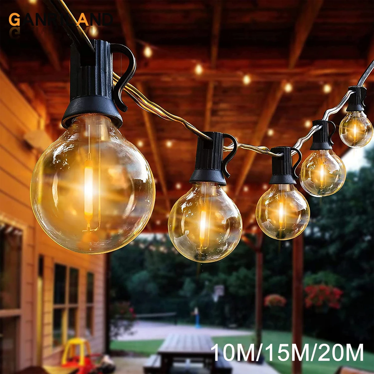 20m Globus Außen terrasse Lichterketten dimmbar g40 LED bruchs ichere Kunststoff birne Hängelampen für Außen party Veranda Hinterhof