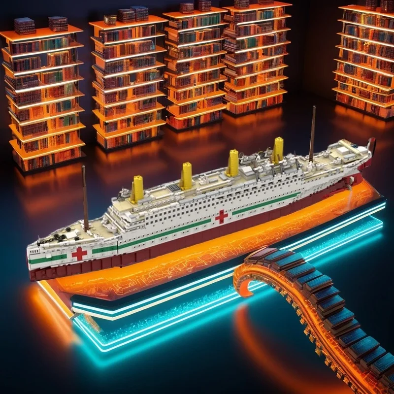 2605 Teile MOC HMHS Britannic – Kreatives, fortgeschrittenes Bausatz-Modell zum Selbstbauen – DIY-Kunst-Set – Mega-Mini-Großspielzeug-Geschenk