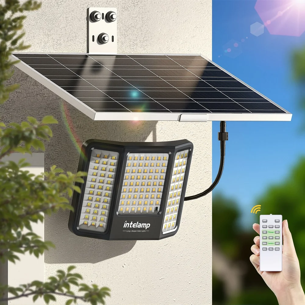 40000mAh Solarleuchten für Außen mit 3 Farblichtmodi, Superhelle Wandlampe, IP65 Wasserdichte Straßenbeleuchtung für Garten, Hof, Weg, Garage solarleuchte außenbereich solarlampe für außen led solar außenleuchte