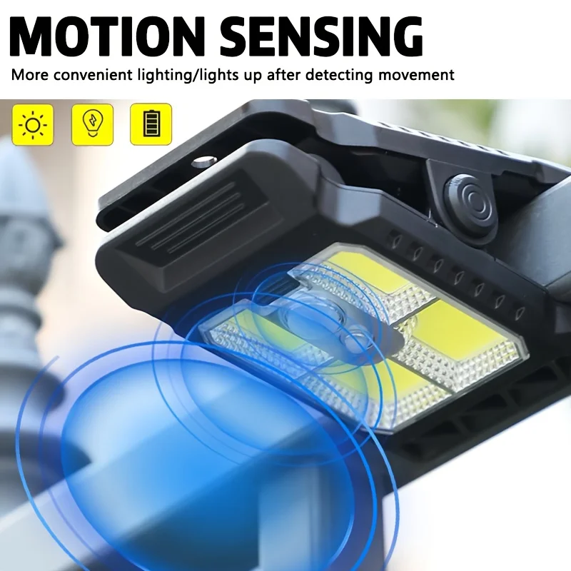 Outdoor LED Solar-Klemmleuchte Tragbare Wasserdichte Bewegungssensor-Lampe Hof-Gartenlampe Terrassen-Heim-Camping-Wandleuchten
