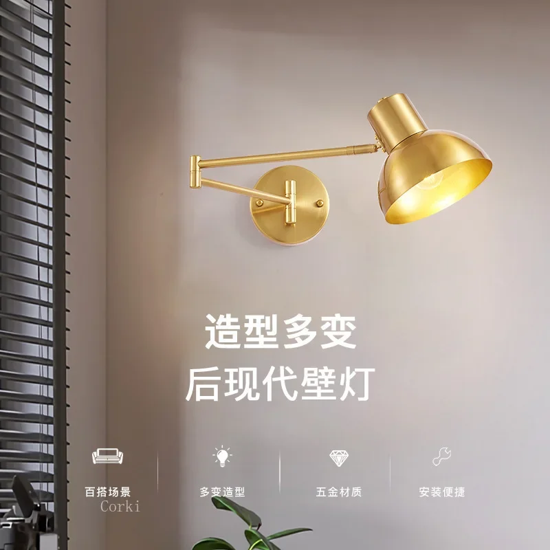 Moderne Innenwand leuchten verstellbare Schaukel lange Arm LED Wand leuchten ewige Nachttisch leuchten Dekor Leuchten