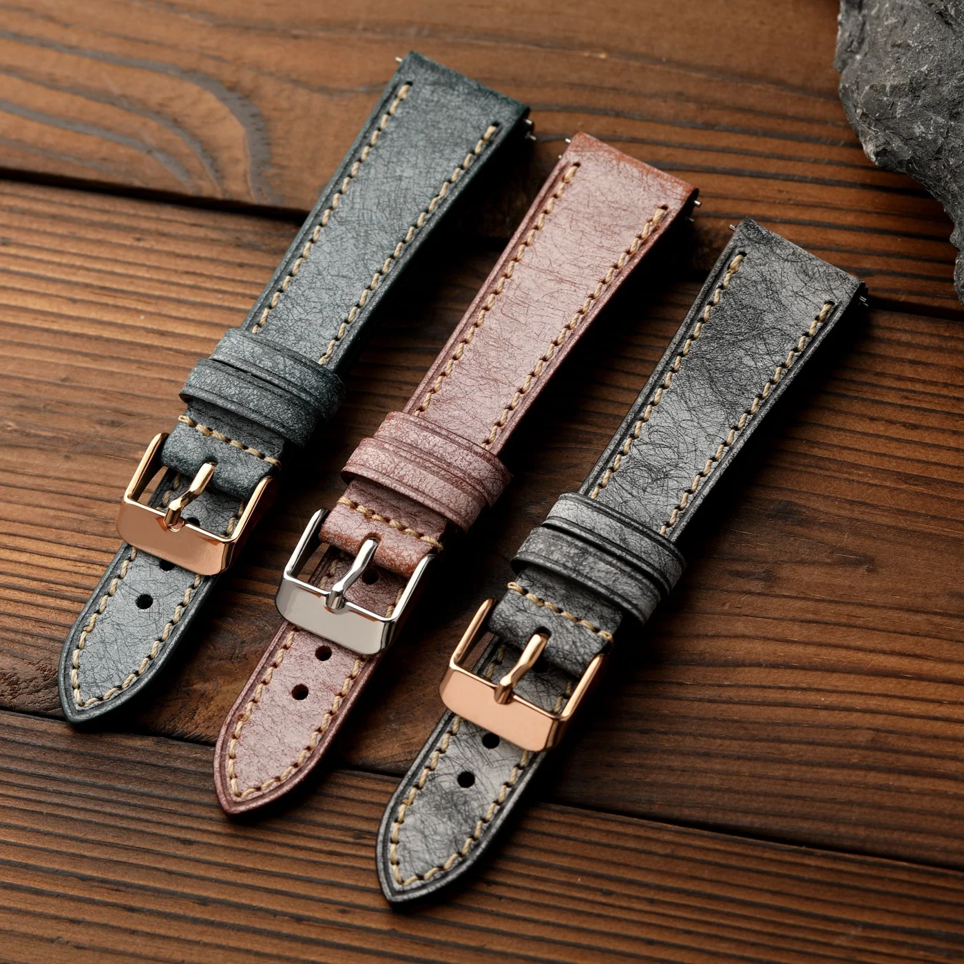 Handgefertigtes Armband aus Rindsleder der obersten Schicht, 18 19 20 22 mm, weiches, schnell abnehmbares italienisches gewachstes Leder, Retro-Stil, geeignet für antike Uhren.