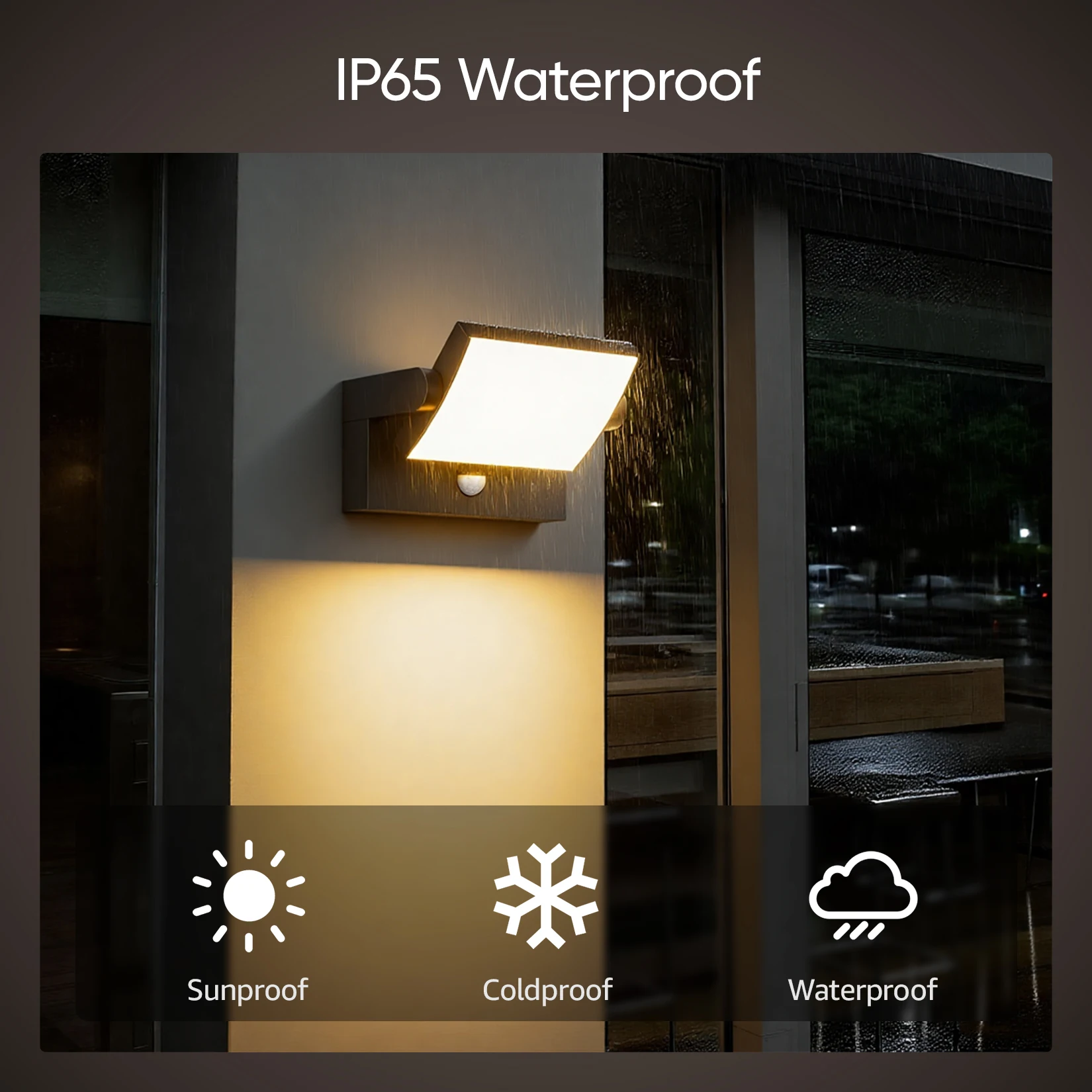 24W Außenleuchte mit Bewegungssensor, IP65 wasserdicht, mit schwenkbarem LED-Panel, warmweiß 3000K Außenleuchte für Garten, Terrasse, Eingangsbereich