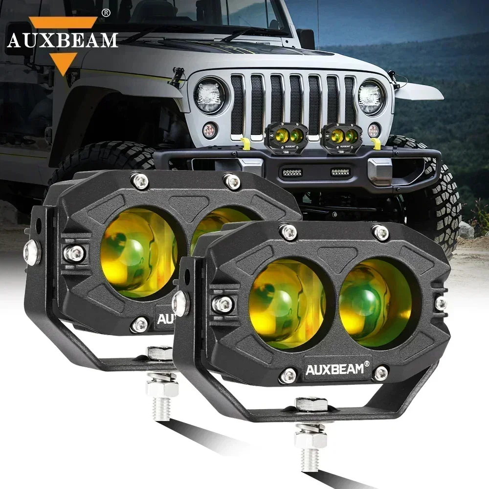AUXBEAM 4 Zoll 60 W LED-Arbeitsleuchte, LED-Pod-Fahrlampe, 3000 K/6500 K, Spotlicht, IP67, für Offroad-LKW, SUV, 4WD, ATV, R4-Serie