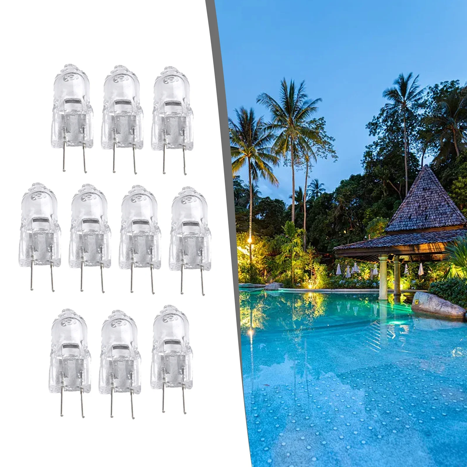 10 Stück Halogenlampe G4 12 V 5 W/10 W/20 W/30 W/50 W Halogenlampe 2 Pin Glühbirne für Duftlicht-Ersatzteile
