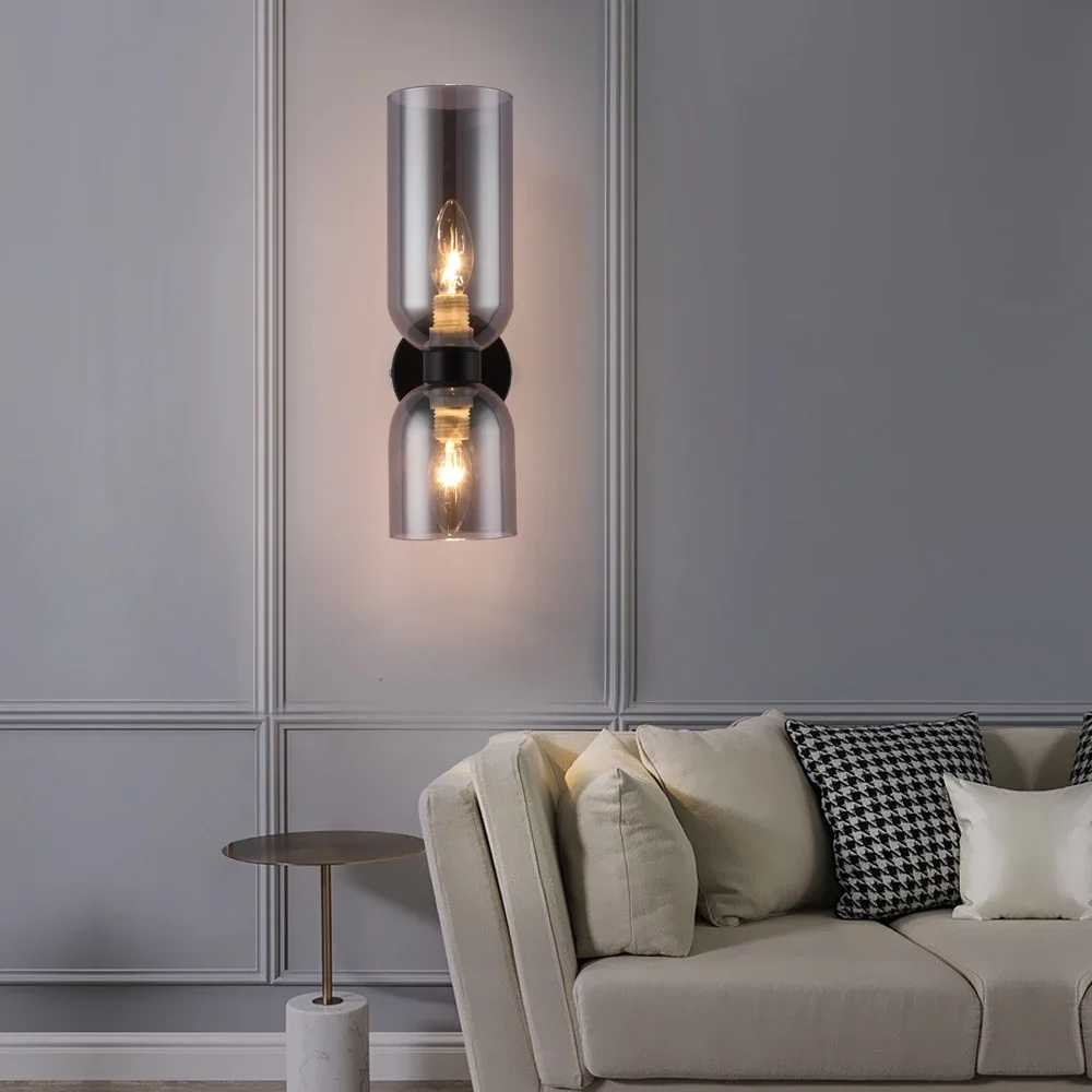 Nordic Wand Led Lampe Glas Leuchte Innen Beleuchtung Spiegel Leuchten Wohnzimmer Nacht Schlafzimmer Badezimmer Wohnkultur Schwarz