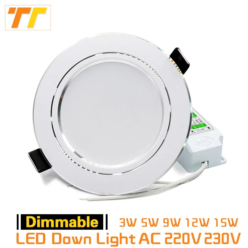 FÜHRTE Down Dimmbar 9W 12W 15W 5W 220V 230V Warm Weiß Natur Weiß Kalt weiß Einbau LED Lampe Spot Licht Innen Beleuchtung
