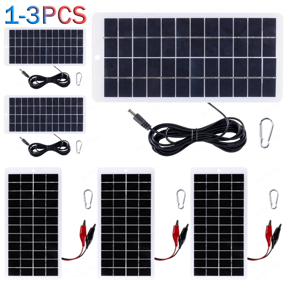 12V Solar Ladegerät EVA Laminiert 10W Solar Power Bank mit DC Port Karabiner Notfall Solar Ladegerät für 3,7 V Batterie/Garten Lampe