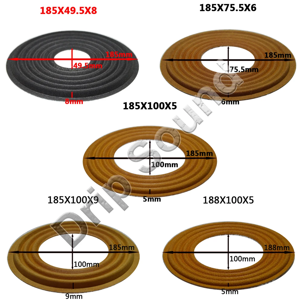 2 stücke 185x49,5/185x75,5/185x 100/188x 100mm Elastische Welle Lautsprecher Subwoofer woofer Bass Lautsprecher Reparatur Spinne Dämpfer