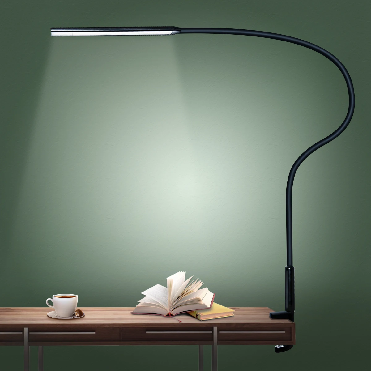 Schreibtischlampe LED USB-Betrieben Schwenkarm-Lampe Flexibler Schwanenhals Klemmleuchte Dimmbar Architektenlampe 3 Farbmodi Schreibtischbeleuchtung