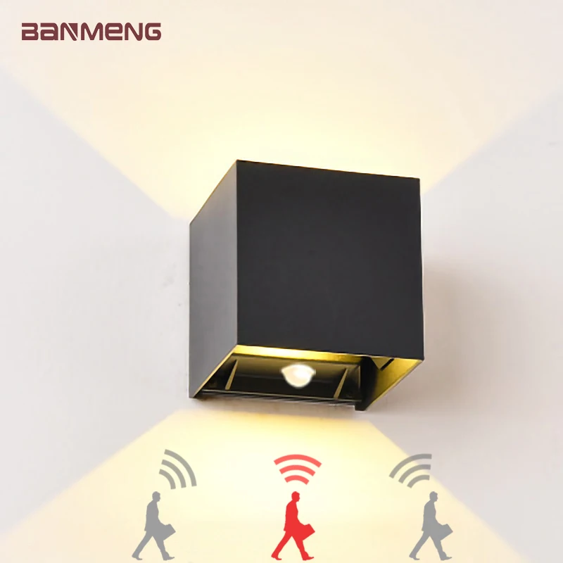 Wandleuchte, LED-Bewegungsmelder, IP65, wasserdicht, 9 W, 12 W, 20 W, Innen- und Außenleuchte, Schlafzimmer, Wohnzimmer, Innenhof, Korridor, Eingang