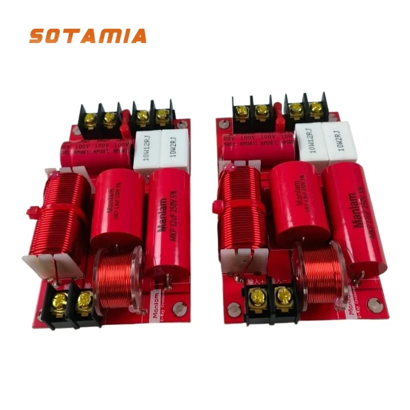 SOTAMIA 2Pcs Zwei-weg Universal Audio Lautsprecher Frequenz Teiler Hochtöner Bass Sound Musik Lautsprecher Hifi Bücherregal Teiler Filter
