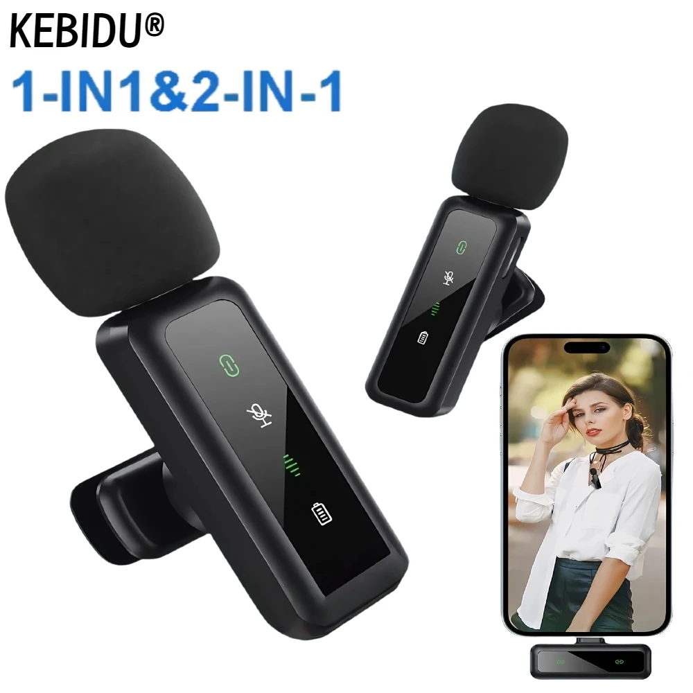 2,4G Wireless Lavalier-mikrofon Audio Video Aufnahme Mini Mic Für Android Live Broadcast Gaming Telefon Mit Empfänger