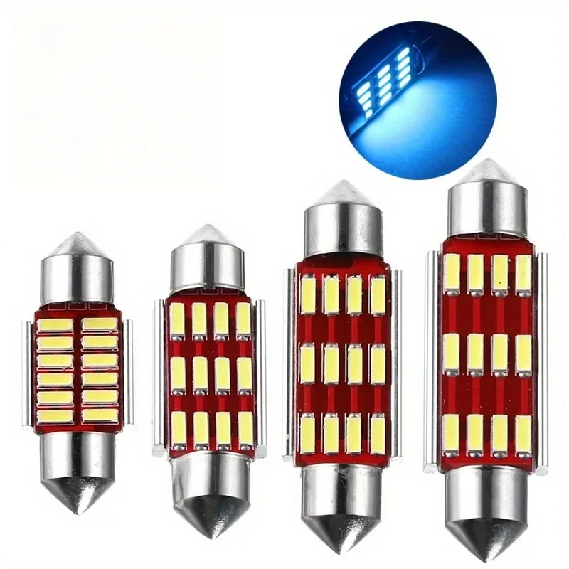 5 Stück Auto-Soffittenlampen 31mm 36mm 39mm 41mm Leselampen Auto-Innenraumbeleuchtung Leselampe Blau C5W C10W 4014 LED