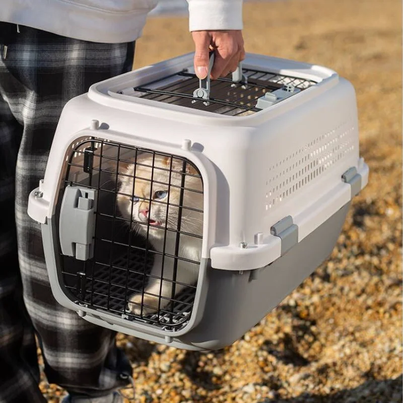 Robuste Haustier Airline Box belüftete Hund Versand box Mehrzweck Katzen käfig tragbare Haustier Transport käfig Haustier zubehör