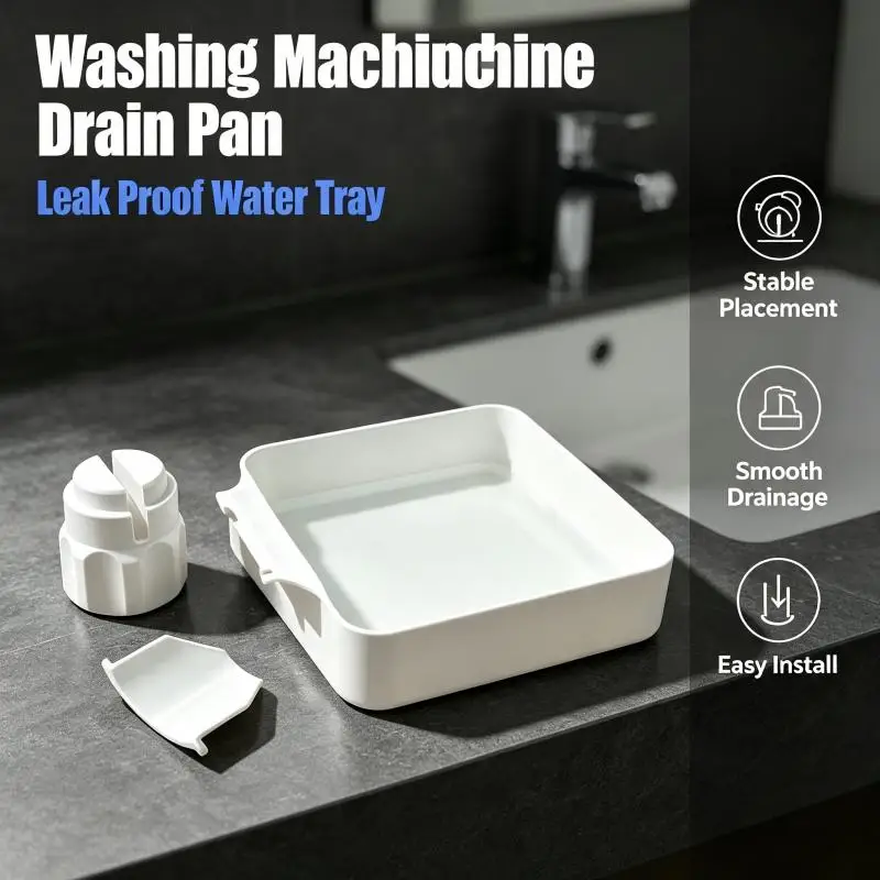 Washing Machine Drainage Tray Washing Machine Drain Outlet Drip Tray Portable Anti-Spill Water Pan For Home Laundry Room