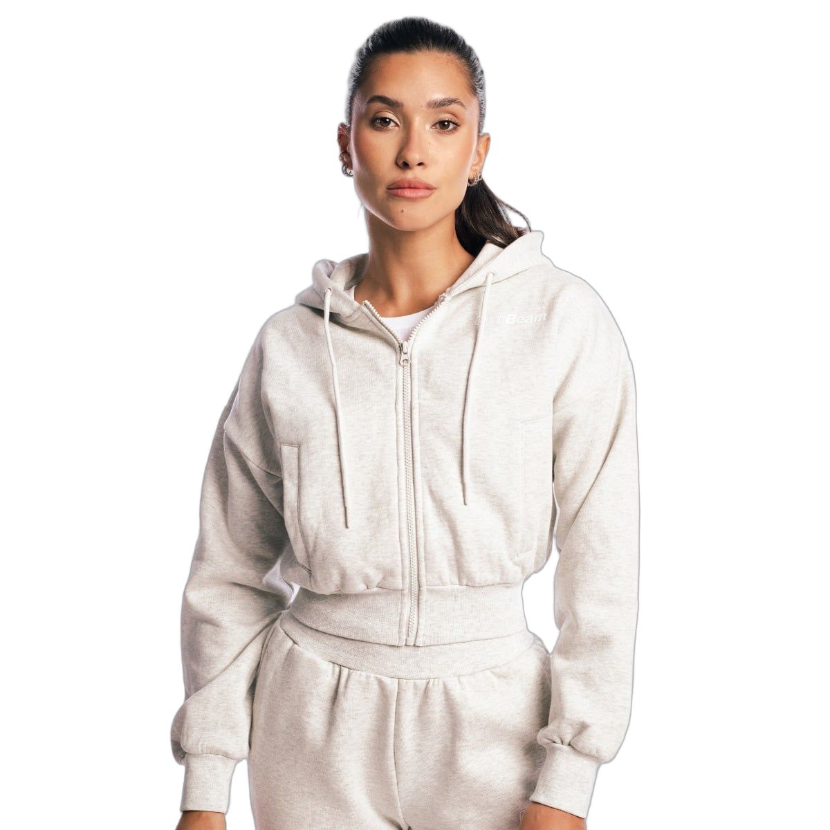 Felpa donna cropped con cappuccio e zip Cloud 1 St