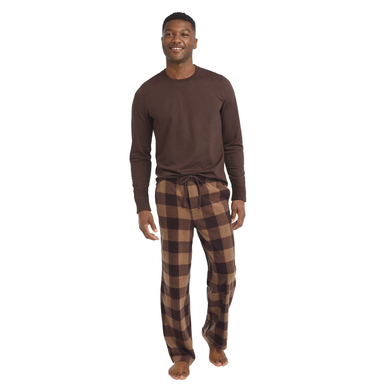 Fin & Feather Men's 2-Pc Sleep Set Intimates in Brown/Buffalo, Size Medium, Cotton/Polyester