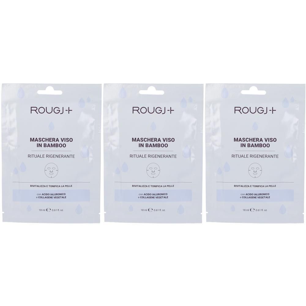 Rougj+ Maschera Viso Bamboo Rituale Rigenerante 3x18 ml